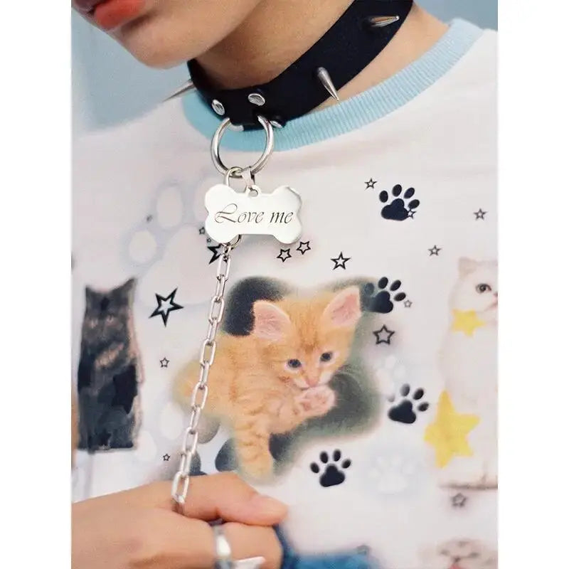 Aesthetic Cool Cats Kittens Cute T Shirts Y2k Top Japan Kawaii Egirl Skinny Crop Tops High Quality Cotton Tee Summer Sexy Ladies Daulet Apparel