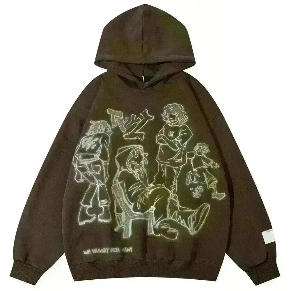 "Luminous Blaze" Men Women Streetwear Graphic Hoodie Ver.1 Daulet Apparel