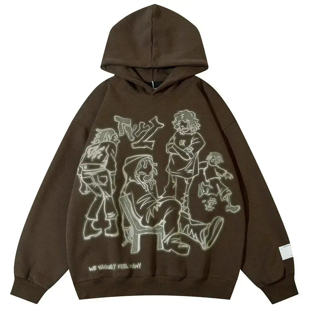 "MysticMelody Vortex" Men Women Streetwear Graphic Hoodie Ver.1 Daulet Apparel