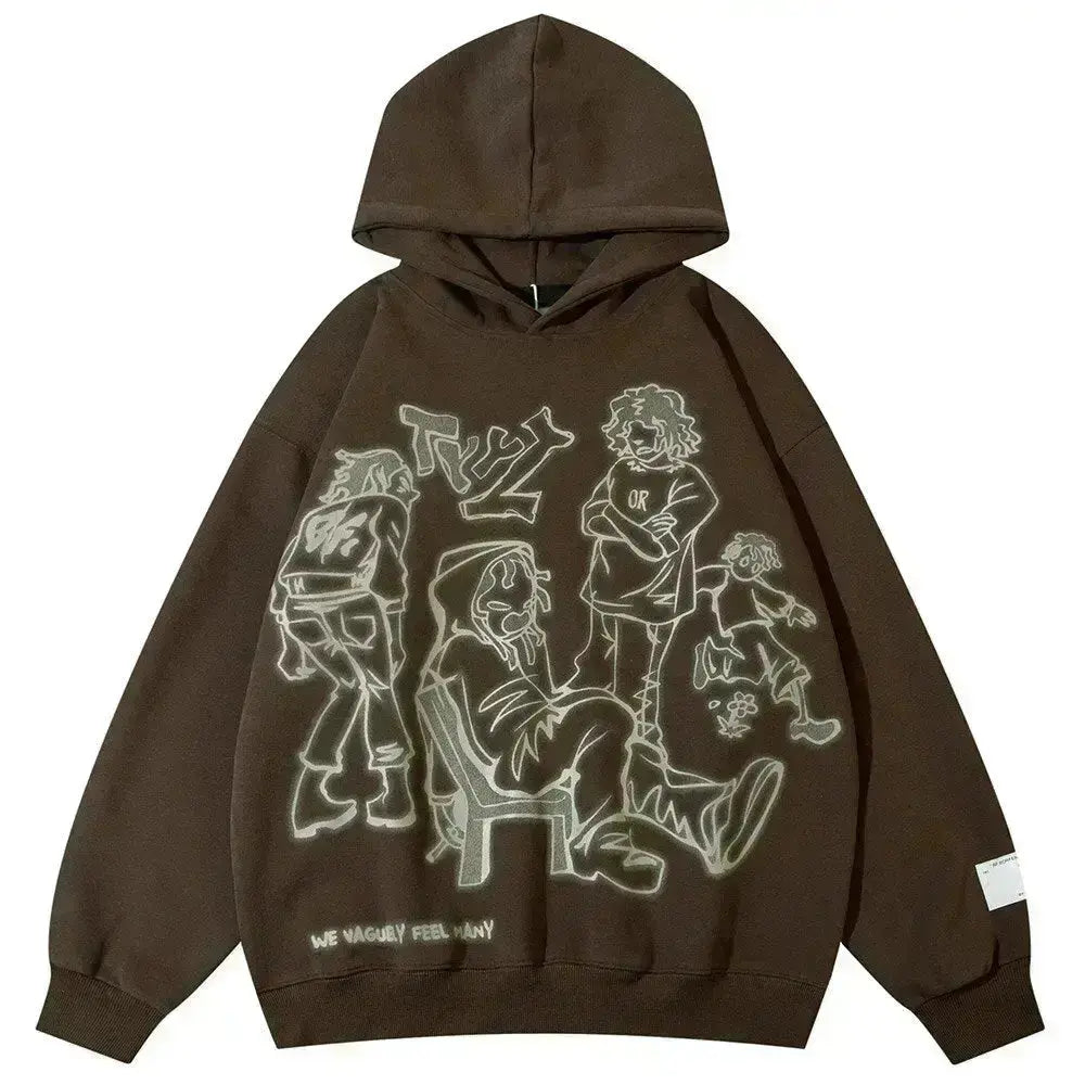 "NostalgiaNebula Quest" Men Women Streetwear Graphic Hoodie Ver.1 Daulet Apparel