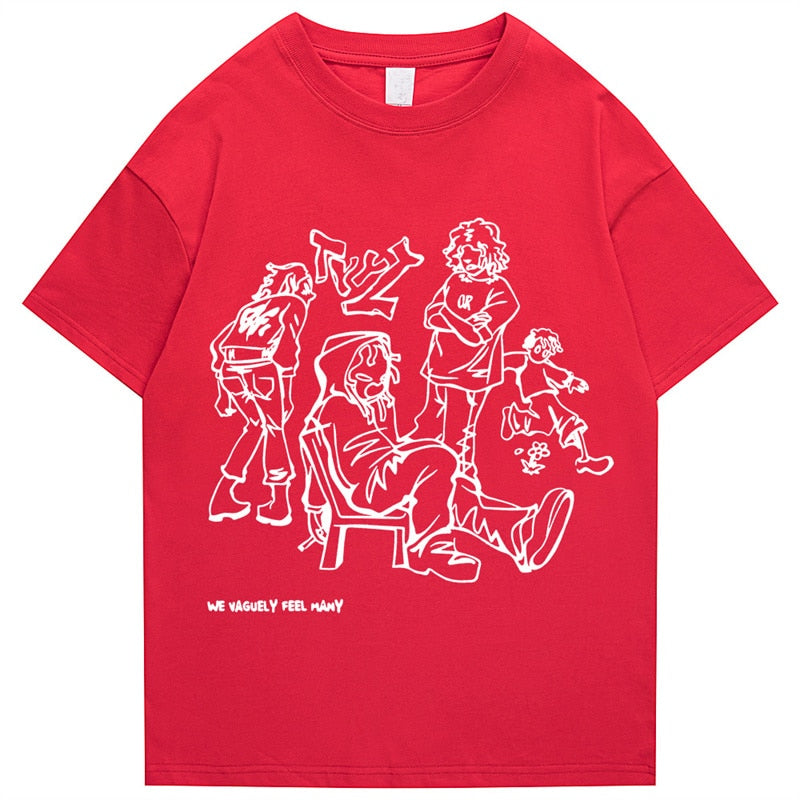 Japanese Harajuku T-Shirt Men Streetwear Funny Anime Cartoon Graphic T Shirt 2023 Men Cotton Tshirt Oversized Tops Tees HipHop Daulet Apparel