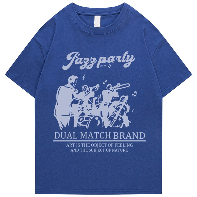 Hip Hop Retro Cartoon Band Print Men's and Women's Short Sleeve T-Shirts Summer 2022 Harajuku 100% Cotton Loose Casual T-Shirts Daulet Apparel