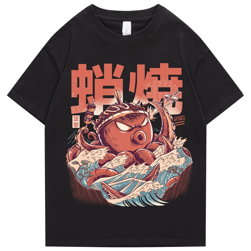 T Shirts Streetwear Tshirts Cartoon Short Sleeve Casual Summer Cotton Men Hip Hop Print O-neck 2022 Japanese Harajuku Top Daulet Apparel