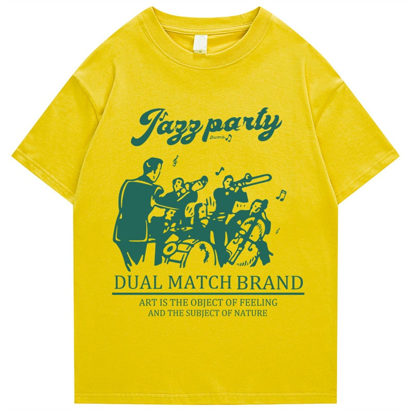 Hip Hop Retro Cartoon Band Print Men's and Women's Short Sleeve T-Shirts Summer 2022 Harajuku 100% Cotton Loose Casual T-Shirts Daulet Apparel