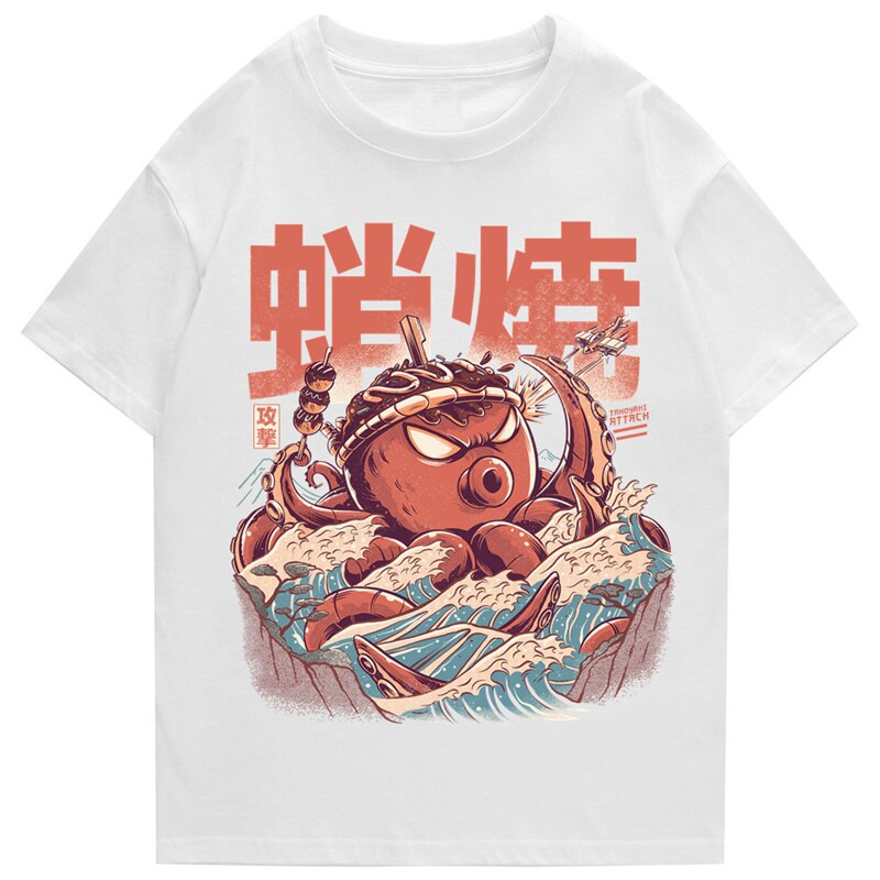 T Shirts Streetwear Tshirts Cartoon Short Sleeve Casual Summer Cotton Men Hip Hop Print O-neck 2022 Japanese Harajuku Top Daulet Apparel