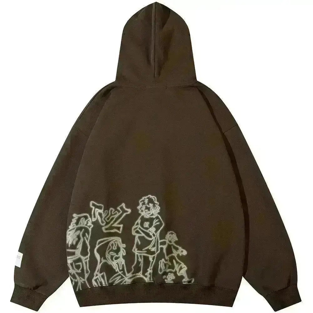 "Chroma Bloom" Men Women Streetwear Graphic Hoodie Ver.1 Daulet Apparel