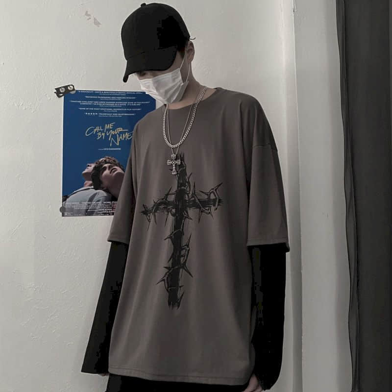 "Cross of Thorns" Unisex Men Women Streetwear Graphic Sweater Daulet Apparel