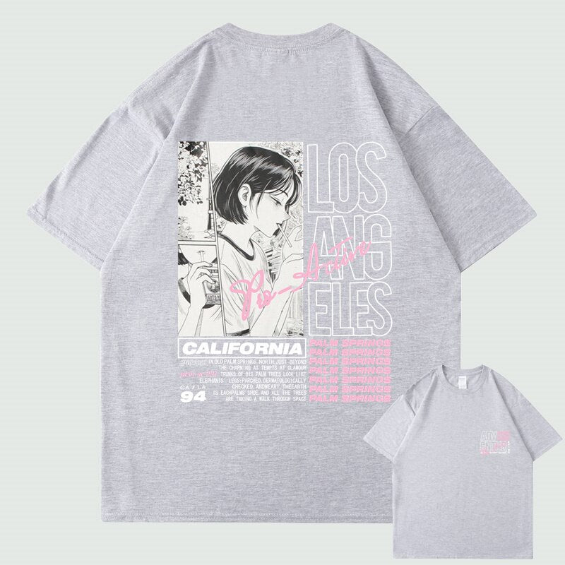 "Los Angeles" Unisex Men Women Streetwear Graphic T-Shirt Daulet Apparel