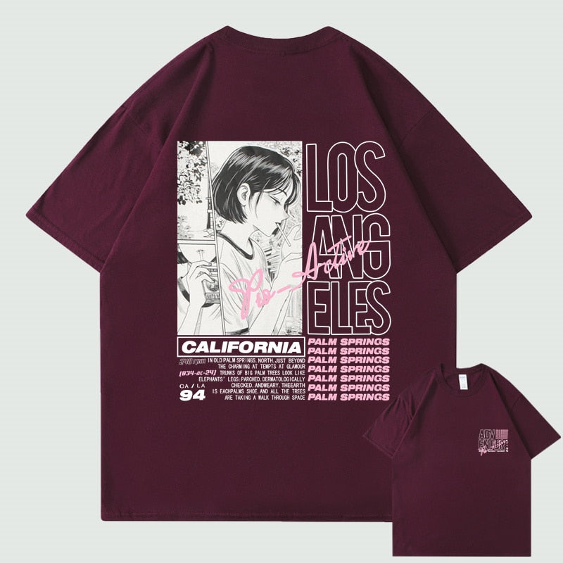 "Los Angeles" Unisex Men Women Streetwear Graphic T-Shirt Daulet Apparel