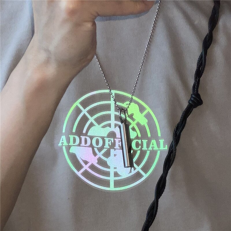 "Targeted" Unisex Men Women Streetwear Reflective Graphic T-Shirt Daulet Apparel