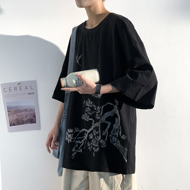 "Summer Tree" Unisex Men Women Streetwear Graphic T-Shirt Daulet Apparel