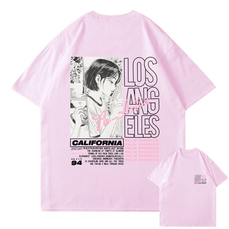 "Los Angeles" Unisex Men Women Streetwear Graphic T-Shirt Daulet Apparel