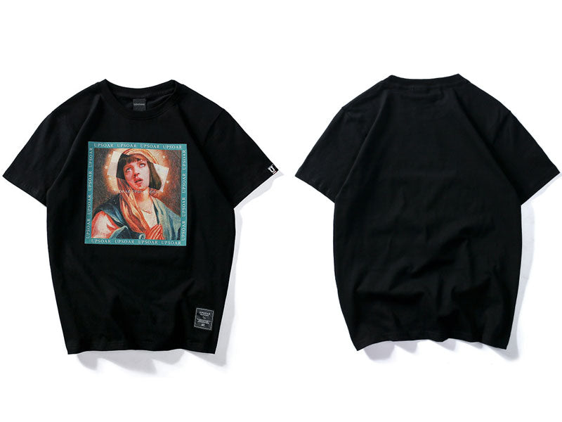 "Virgin Mary" Unisex Men Women Streetwear Graphic T-Shirt Daulet Apparel