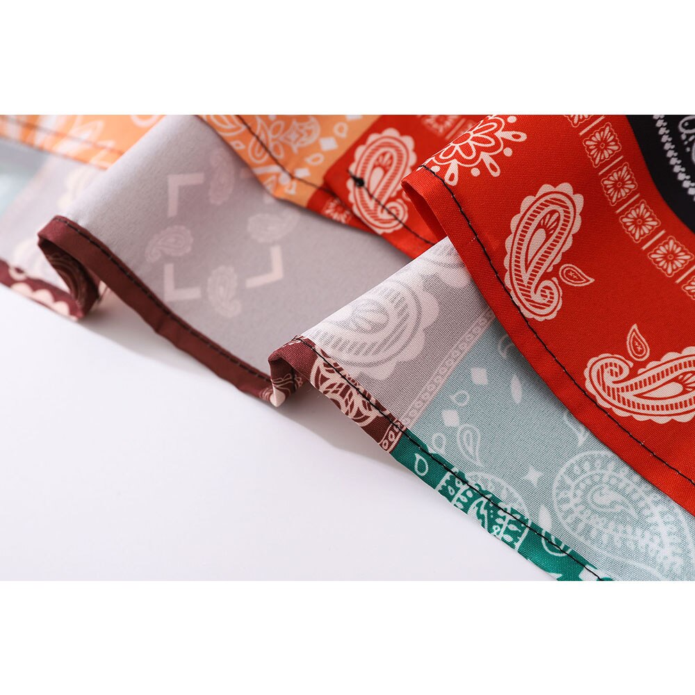 "Paisley Patch" Unisex Men Women Streetwear Button Up Shirt Daulet Apparel