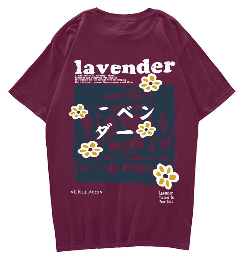 "Lavender” Men Women Streetwear Unisex Graphic T-Shirt Daulet Apparel