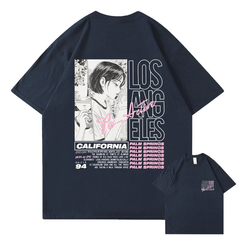 "Los Angeles" Unisex Men Women Streetwear Graphic T-Shirt Daulet Apparel