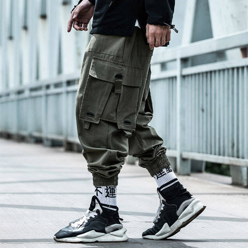 Black Cargo Pants Men Hip Hop Loose Pants Mens Autumn Harem Pant Streetwear Harajuku Jogger Sweatpant Cotton Trousers Male Pants Daulet Apparel