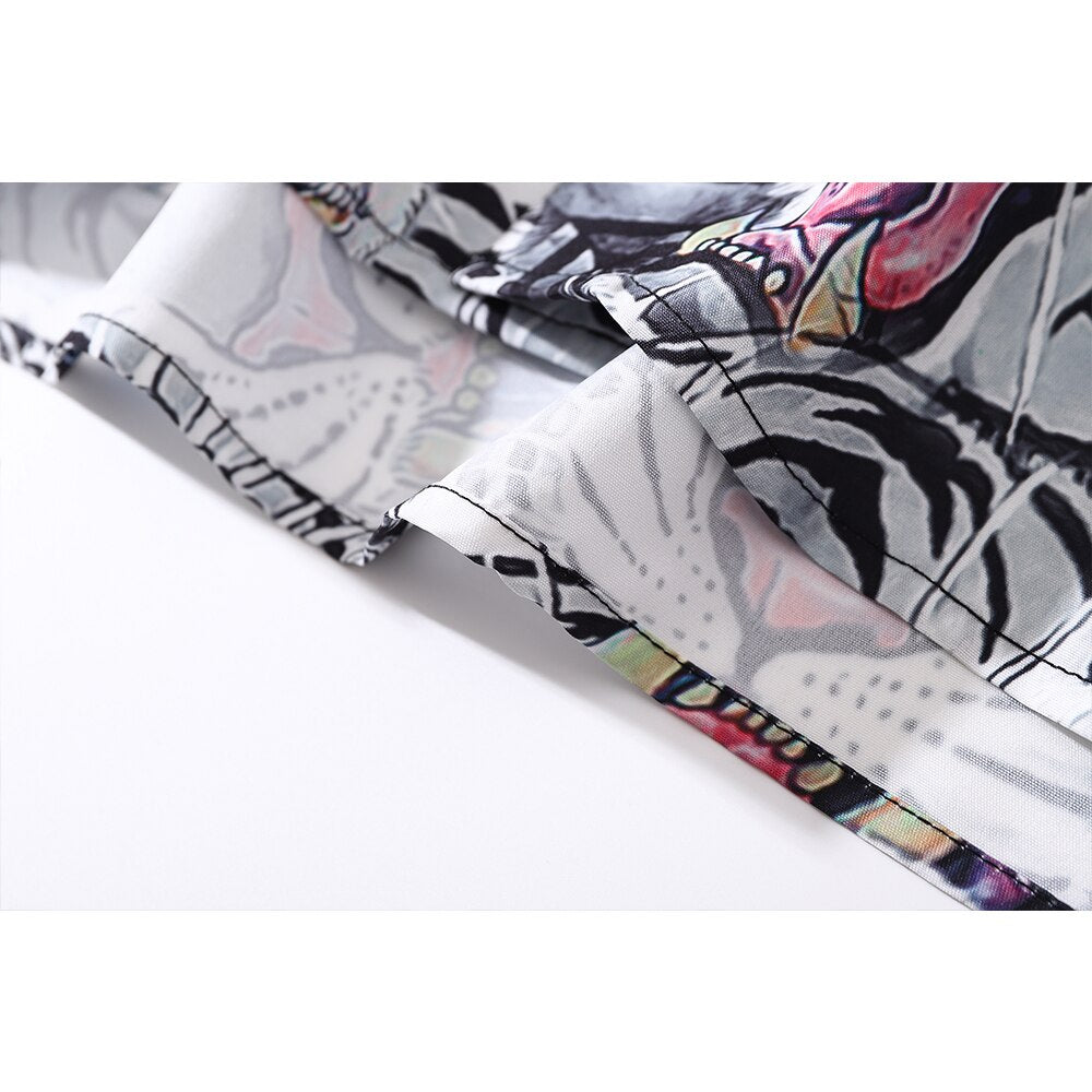 "White Wolf" Unisex Men Women Streetwear Button Shirt Daulet Apparel