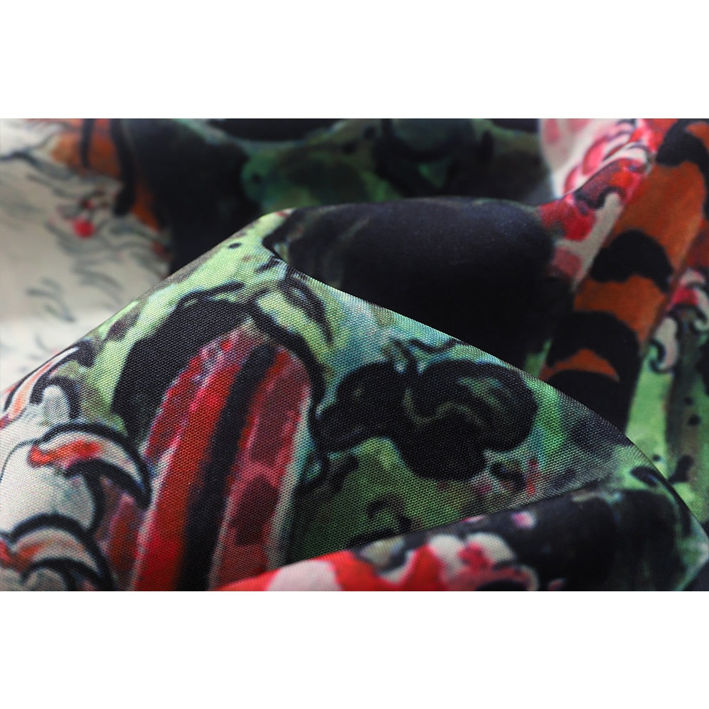 "Jungle Scars" Unisex Men Women Graphic Button Up Shirt Daulet Apparel