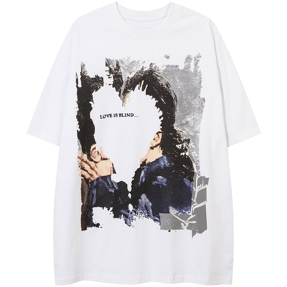 "Love Is Blind" Unisex Men Women Streetwear Graphic T-Shirt Daulet Apparel