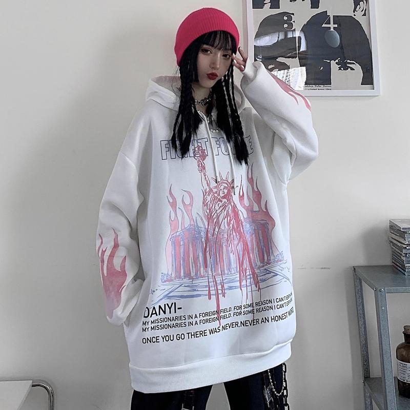 Black Hop Hop Hoodie Streetwear Korean Loose Gothic Sweatshirt Men Fashion Tops Casual Funny Spring Autumn Harajuku Hoodies Male Daulet Apparel
