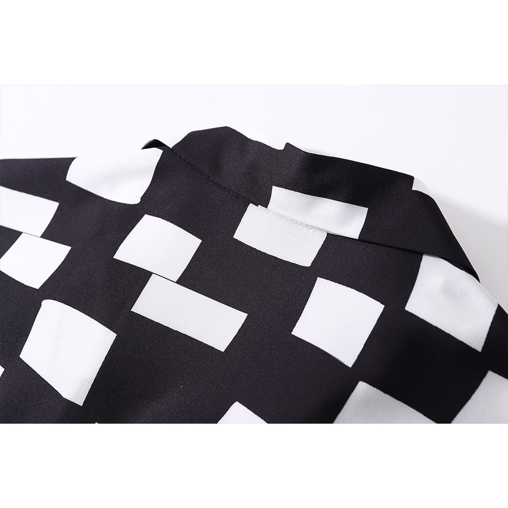 "Blue Flame" Unisex Men Women Streetwear Graphic Button Shirt Daulet Apparel