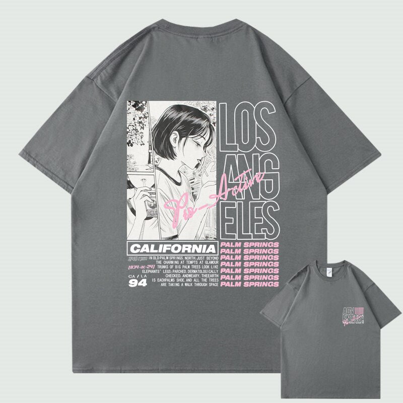 "Los Angeles" Unisex Men Women Streetwear Graphic T-Shirt Daulet Apparel