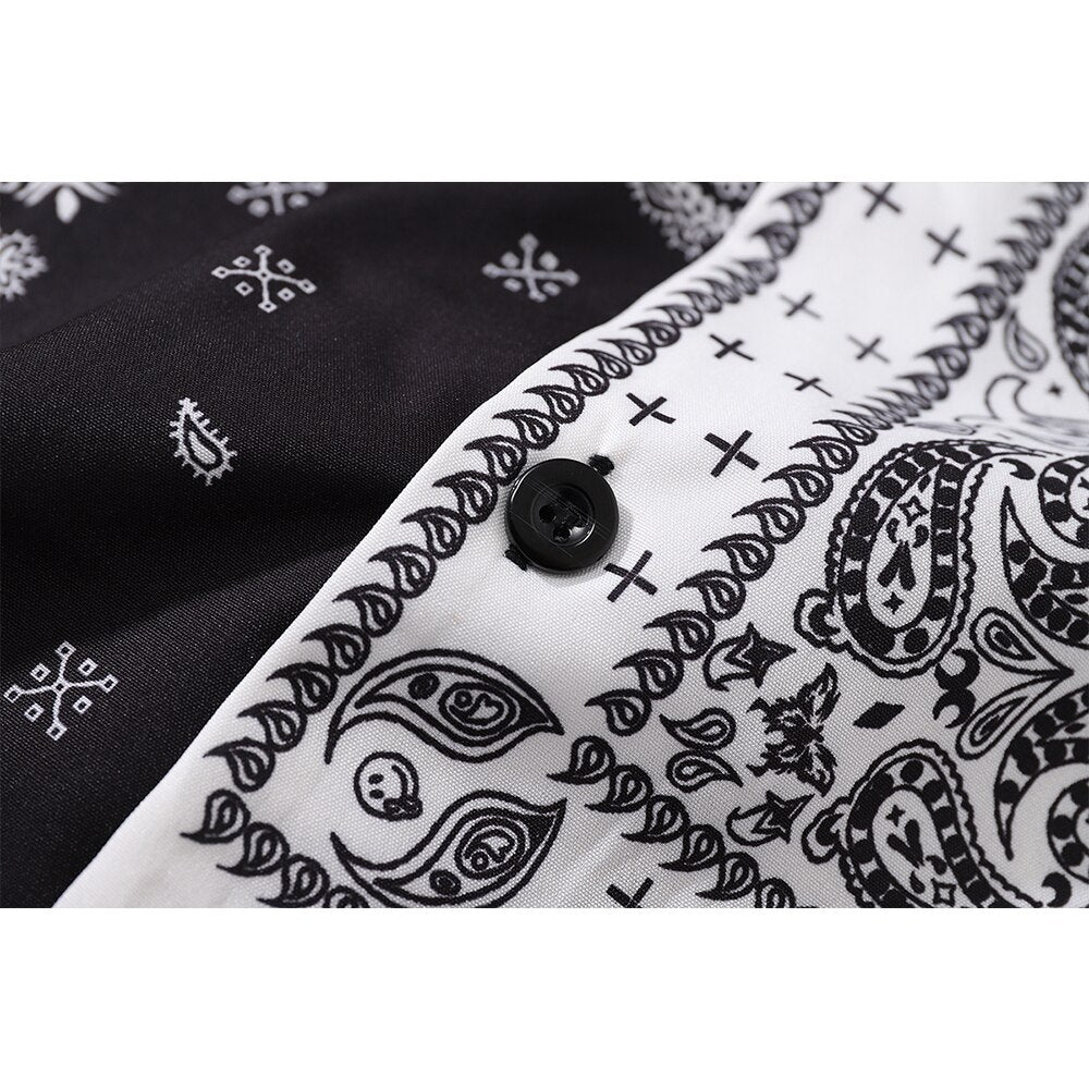 "Paisley" Unisex Men Women Streetwear Graphic Button Up Shirt Daulet Apparel