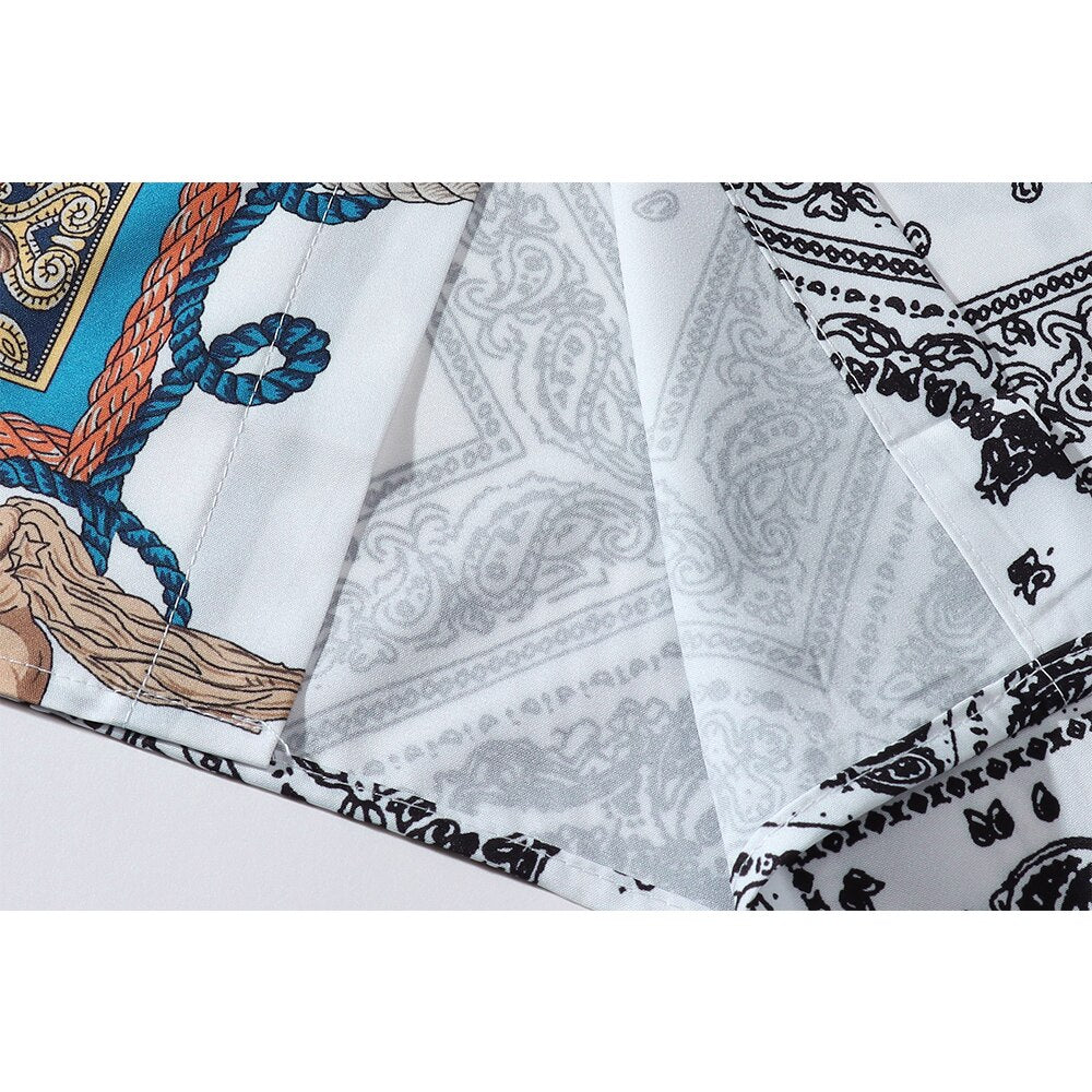 "Light House" Unisex Men Women Streetwear Graphic Button Shirt Daulet Apparel