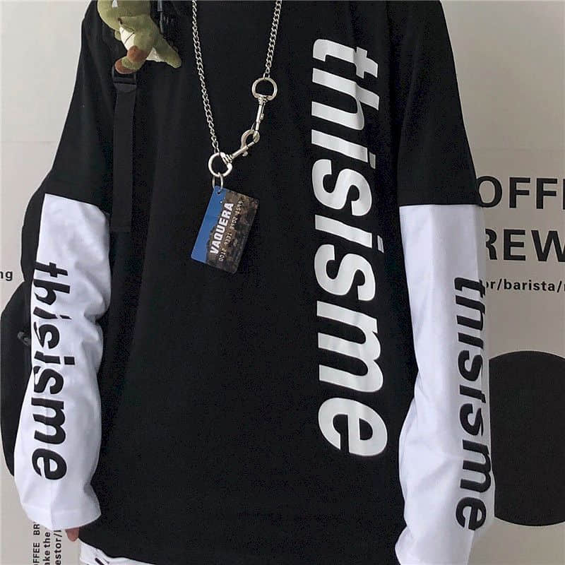 Cross Print T Shirt Men Long Sleeve Harajuku Loose Oversized Autumn Cool INS Tops Japan Patchwork BF Couple White T Shirt Women Daulet Apparel