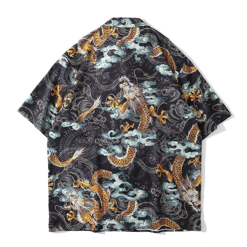 "Tiger King" Unisex Men Women Streetwear Button Shirt Daulet Apparel