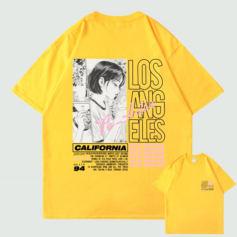 "Los Angeles" Unisex Men Women Streetwear Graphic T-Shirt Daulet Apparel