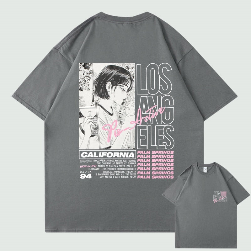 "Los Angeles" Unisex Men Women Streetwear Graphic T-Shirt Daulet Apparel