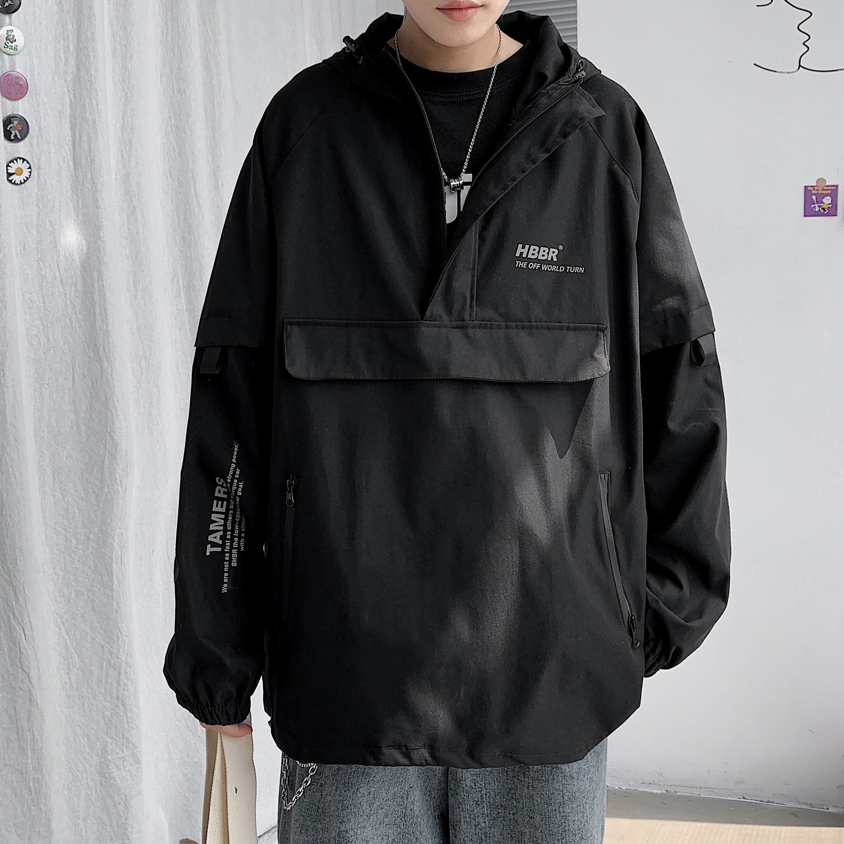 "Rain Man" Unisex Men Women Streetwear Windbreaker Jacket Daulet Apparel