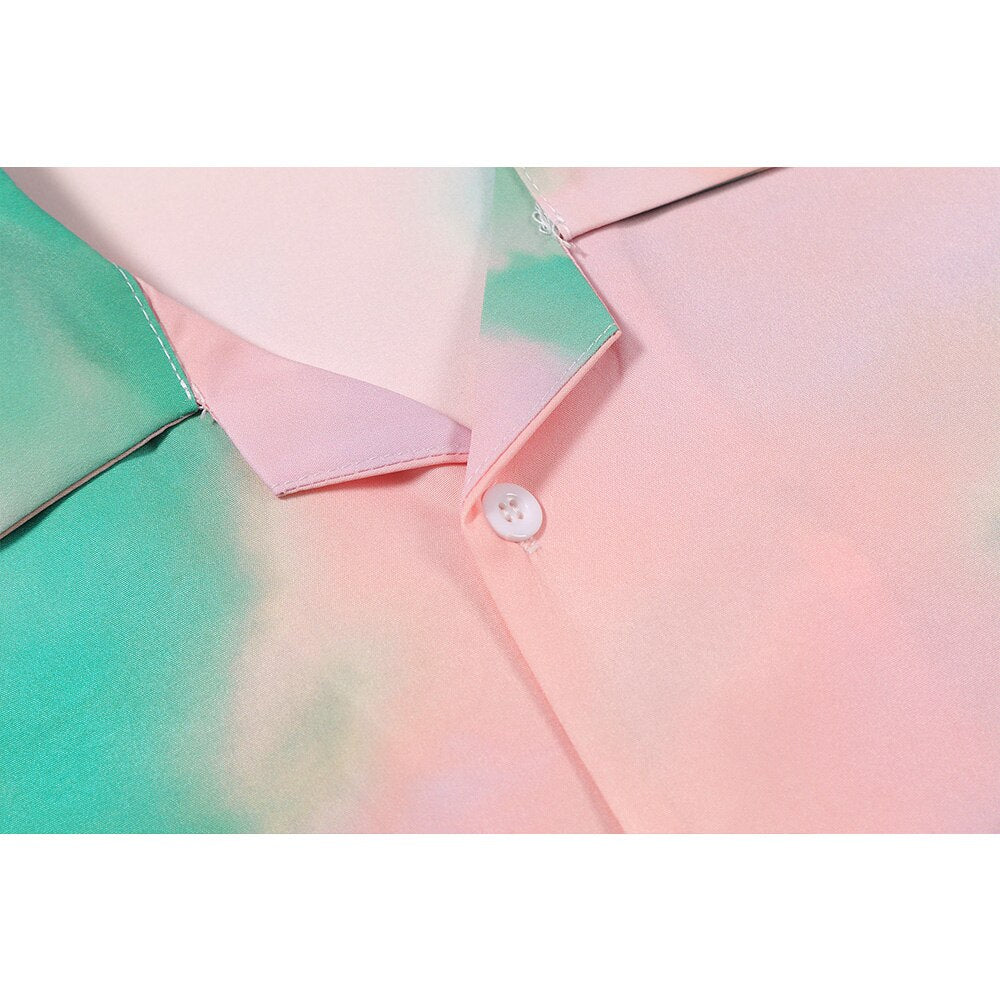 "Hawelly" Men Women Streetwear Graphic Button Up Shirt Daulet Apparel