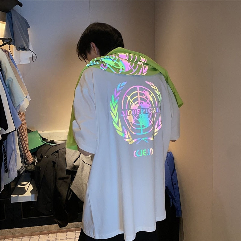 "Targeted" Unisex Men Women Streetwear Reflective Graphic T-Shirt Daulet Apparel