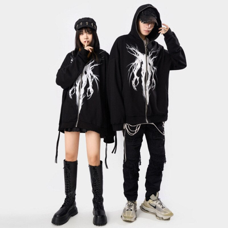 "White Knight" Unisex Men Women Streetwear Graphic Hoodie Daulet Apparel