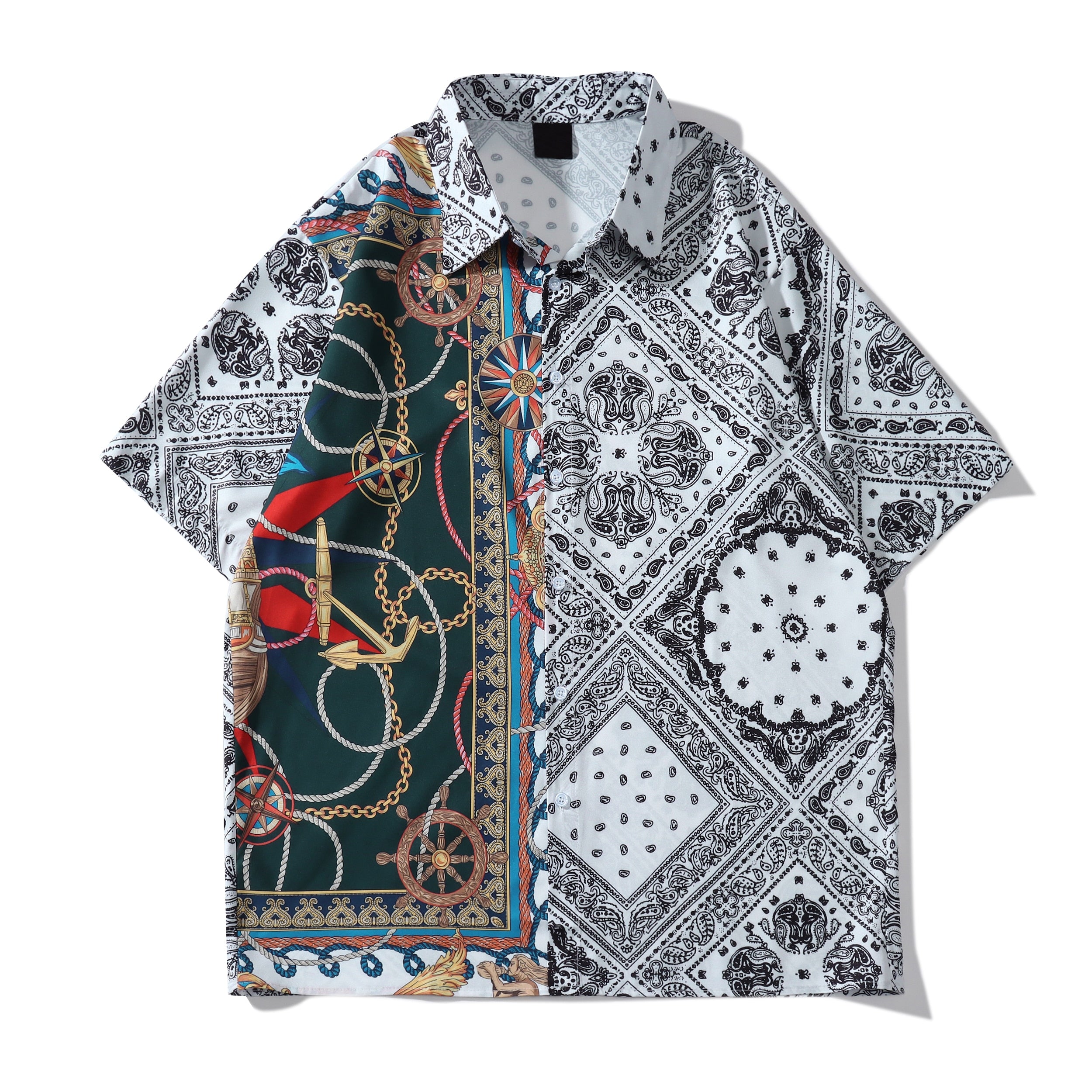 "Light House" Unisex Men Women Streetwear Graphic Button Shirt Daulet Apparel