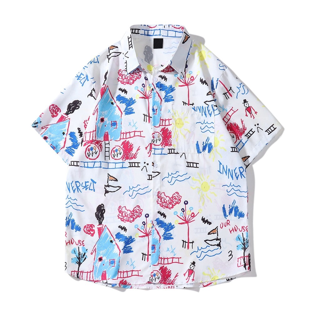 "On Shore" Unisex Men Women Streetwear Graphic Shirt Daulet Apparel