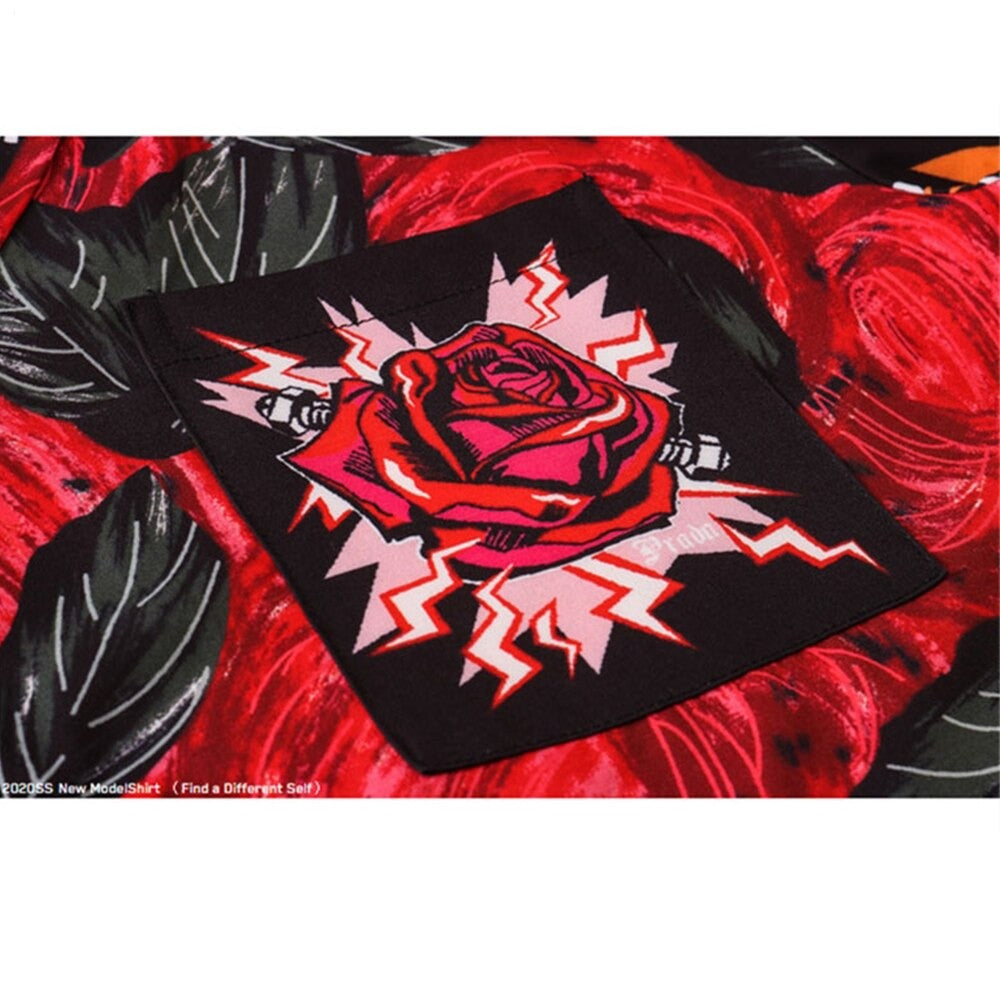 "Red Leafs" Unisex Men Women Streetwear Graphic Shirt Daulet Apparel