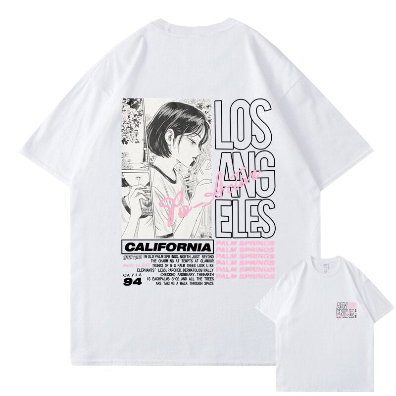 "Los Angeles" Unisex Men Women Streetwear Graphic T-Shirt Daulet Apparel