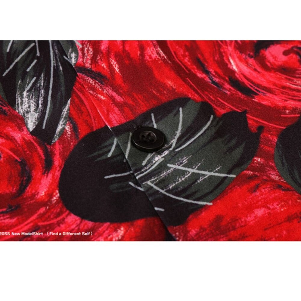 "Red Leafs" Unisex Men Women Streetwear Graphic Shirt Daulet Apparel