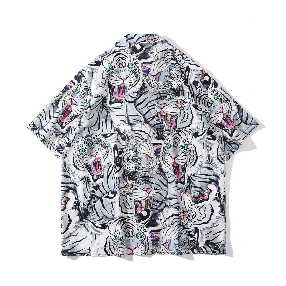 "White Wolf" Unisex Men Women Streetwear Button Shirt Daulet Apparel