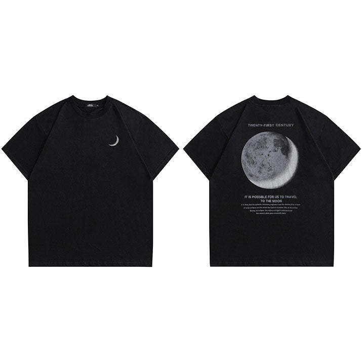 "Moon Light" Unisex Men Women Streetwear Graphic T-Shirt Daulet Apparel