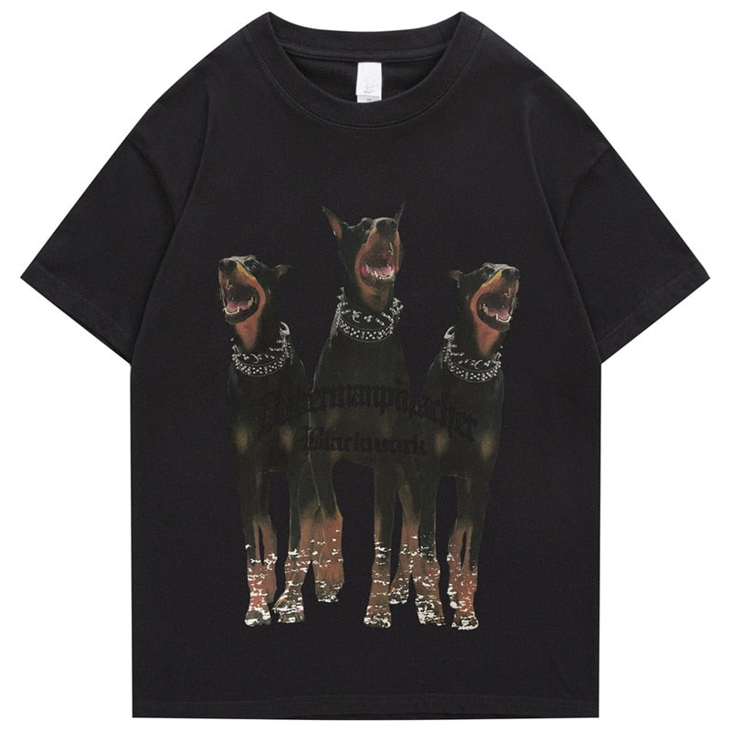 "Doberman" Men Women Streetwear Unisex Graphic T-Shirt Daulet Apparel