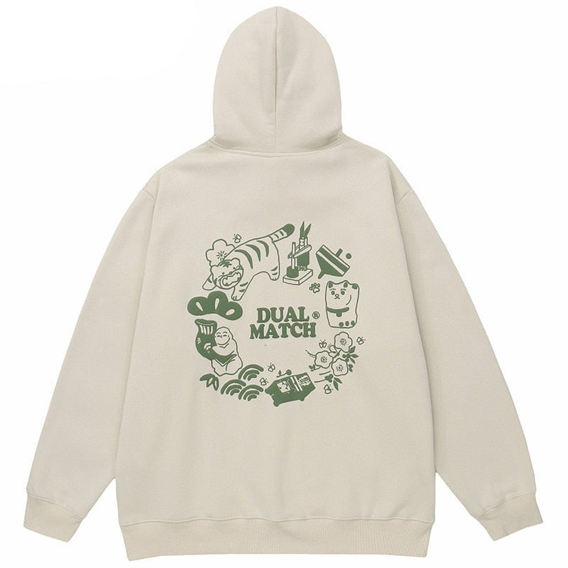 "Dual Match" Unisex Men Women Streetwear Graphic Hoodie Daulet Apparel