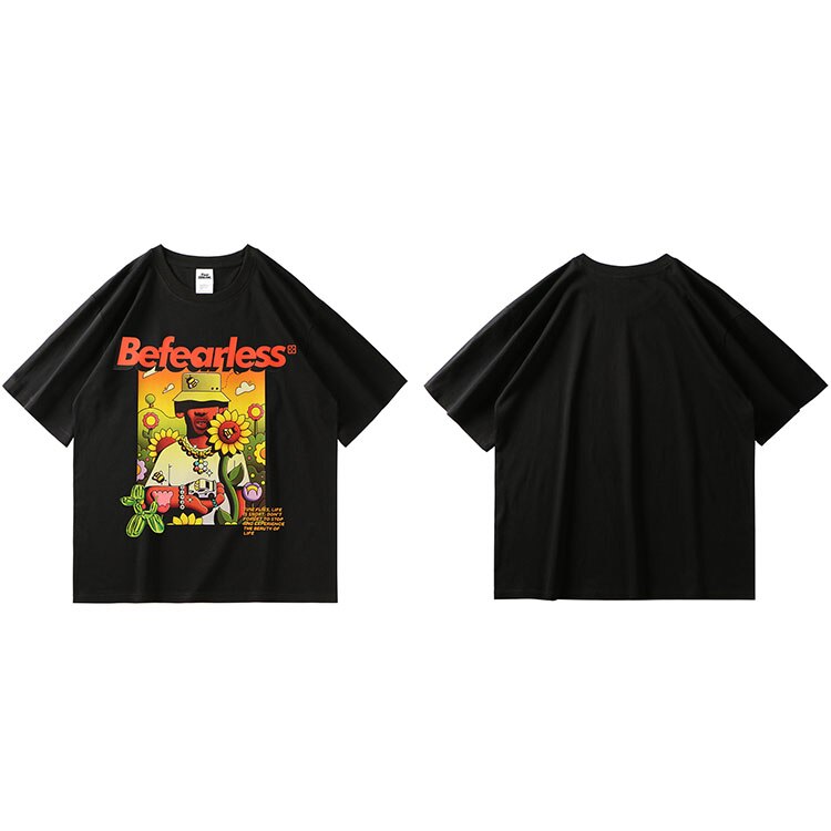 "Be Fearless" Unisex Men Women Streetwear Graphic T-Shirt Daulet Apparel