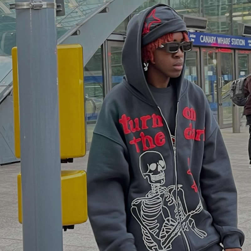 "Skelter" Zip Up Unisex Men Women Streetwear Graphic Hoodie Daulet Apparel