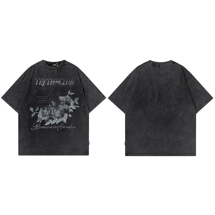 "Fallen Rose" Unisex Men Women Streetwear Graphic T-Shirt Daulet Apparel