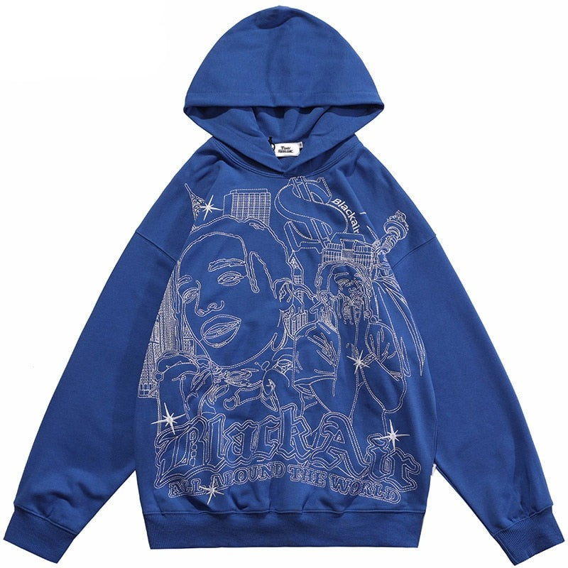 "Living In The City" Unisex Men Women Streetwear Graphic Hoodie Daulet Apparel